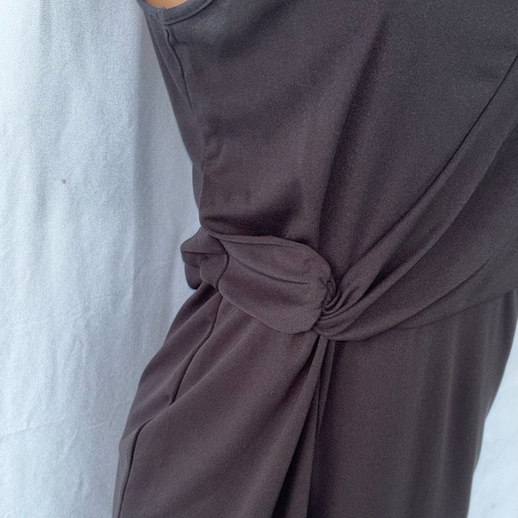 PONTE KNIT TWIST FRONT MIDI DRESS - Picture 2 of 12